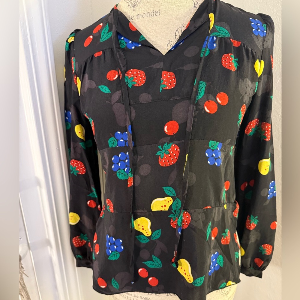 Anna Sui Colorful Fruit Print Top